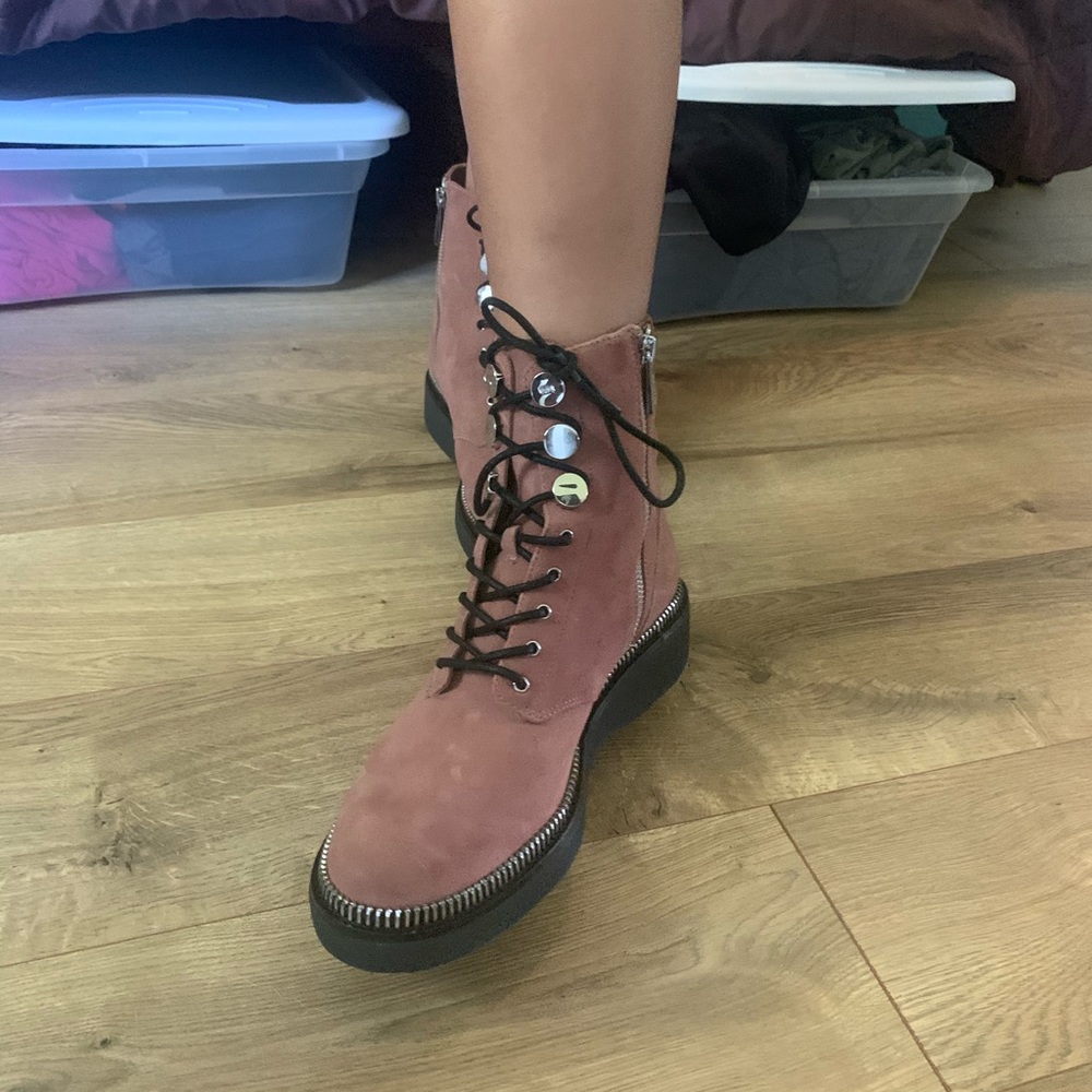 Suede Michael Kors combat boots